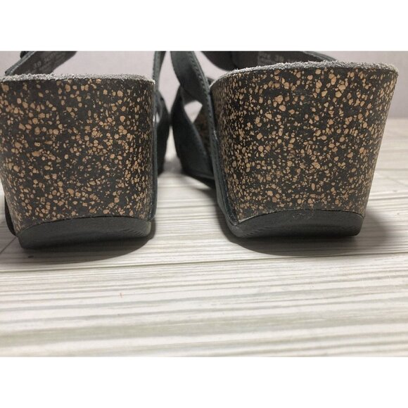 Dansko Wedge Comfort  Sandal  Gray Adjustable Hook and Loop Straps Size 39/8 - Picture 6 of 8